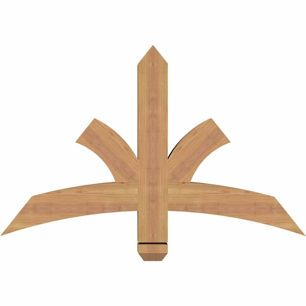 Ekena Millwork Davenport Timber Gable Bracket, Western Red Cedar, 36"W x 23"H x 3 1/2"D x 3 1/2"F, 15/12 Pitch GBW036X23X0404DAV00SWR - main